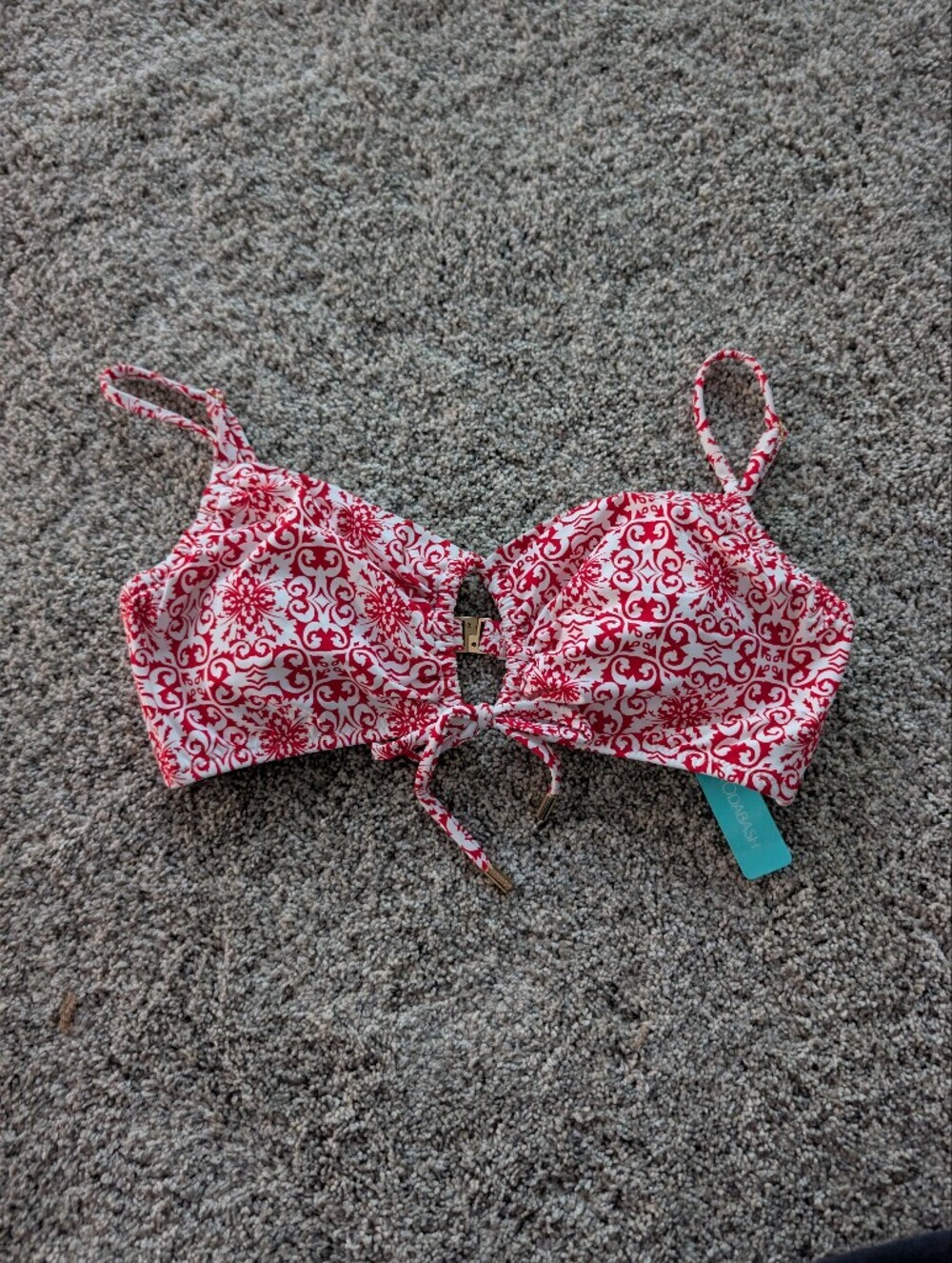 NWT Melissa Odabash Zambia Bikini Top Amalfi Red Size IT 48 US 12 Large